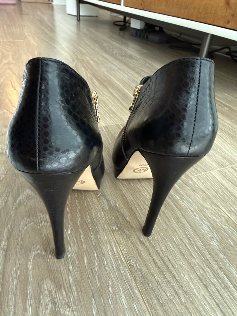 Michael Kors York Black High Heel Ankle Boots - Picture 3 of 11